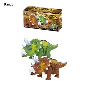 

1Pcs Electric Dinosaur Model Toy Simulation Triceratops Toys Illuminated Walking with Lights Triceratops Color Random