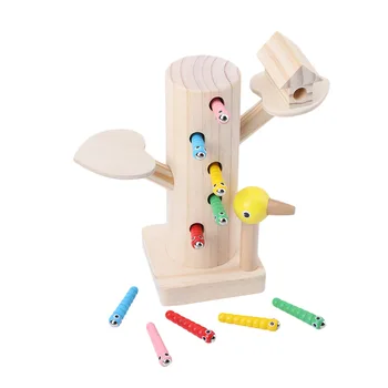 

Children Bird Catching Insect Toy Wooden Hand-eye Coordination Training Tool Kids Educational Gifts
