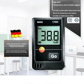 

Testo 174H Car Temperature Humidity Record Meter Transport Automatic Data for Home Auto Truck Storage Box Electronic Thermometer