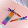 Anti-static Rainbow Hair Comb Rainbow Hairpin Fixed Styling Clip Flat Duck Mouth Hair Clips Pro Salon Hair Styling Tool 3