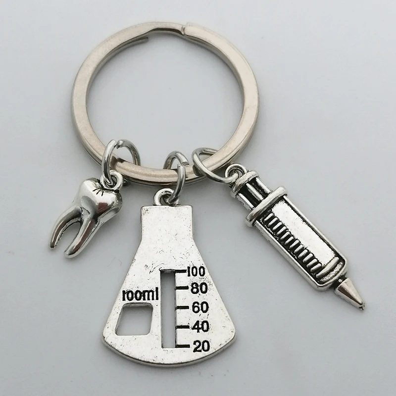 Nurse Keychain Infusion Bottle Syringe Dental Keychain Medical Worker Keychain Jewelry Medical
