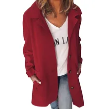 Тренч, зимнее и весеннее женское повседневное пальто, длинный рукав, с карманами, одноцветное, женское, высокое качество, кардиган, Тренч