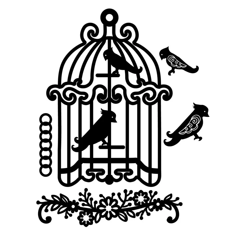 

Naifumodo Birdcage Metal Cutting Dies Flower Birds DIY Etched Dies Craft Paper Card Making Scrapbooking Embossing New 2019