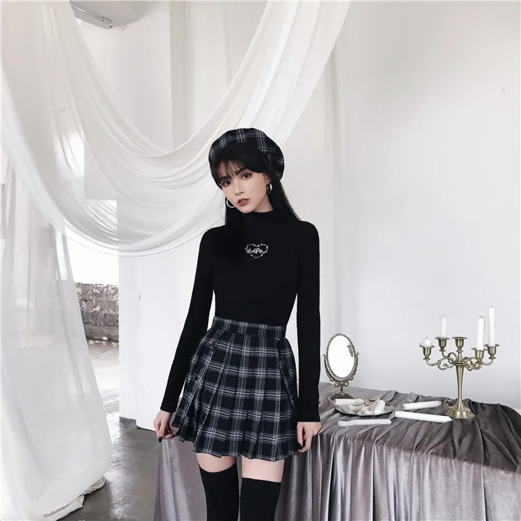 Gray Plaid Skirts Shorts 