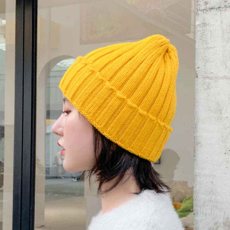 Новая Вязаная шшапка harajuku Мода головные уборы Skullies Вязание шляпа, мужские и женские бейсбольные кепки, негабаритный Slouchy мешковатые зима теплая Мужская Лыжная Шапочка
