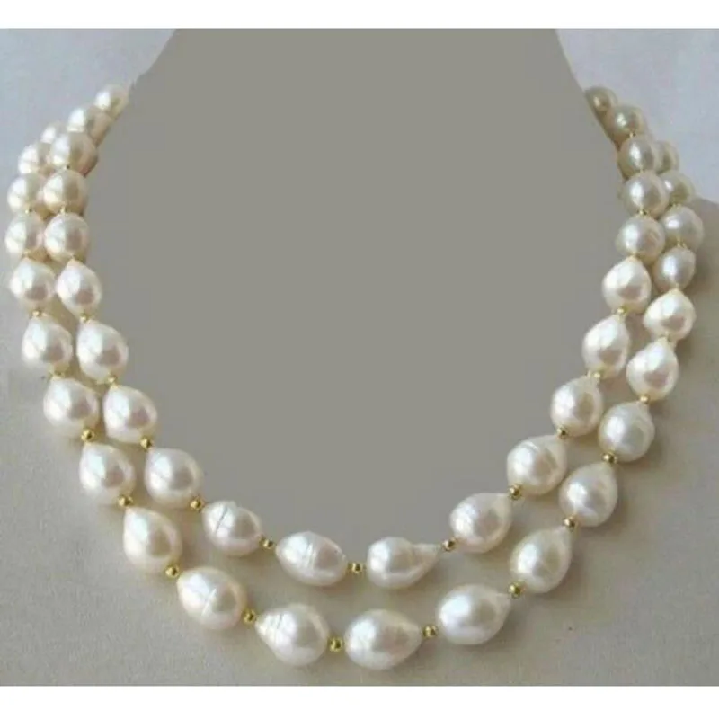 

NATURAL AAA 10-13MM REAL SOUTH SEA WHITE PEARL NECKLACE 36''925silver GOLD CLASP jj