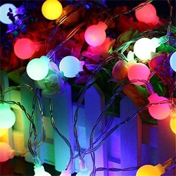 10M 20M 50M Cherry Ball Lights Christmas Garland LED Fairy String Lights Outdoor Garden Wedding Party Holiday Decorative Light