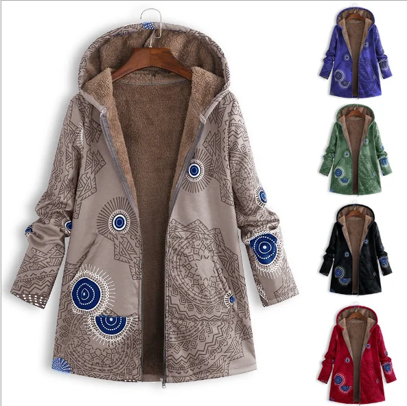 Meilleur manteau femme hiver Parkas décontracté imprimé Floral à capuche Zipper coton chaud manteau Vintage poche lâche épais grande taille vêtements d extérieur pour femmes