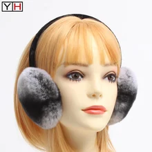 Winter Natural Real Rex Rabbit Fur Earmuff Women Warm Soft Rex Rabbit Fur Ear Muffs Brand Fashion Genuine Real Fur Earlaps