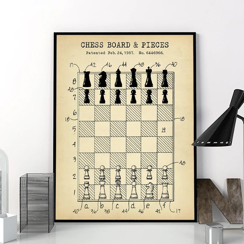 Details about   Checkers Board Poster Print Chess Player Gift Gaming Decor Chess Club Art 