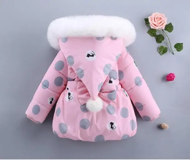 Теплая верхняя одежда с капюшоном для маленьких девочек; зимние куртки для малышей; одежда из искусственного меха для маленьких девочек; одежда для маленьких девочек