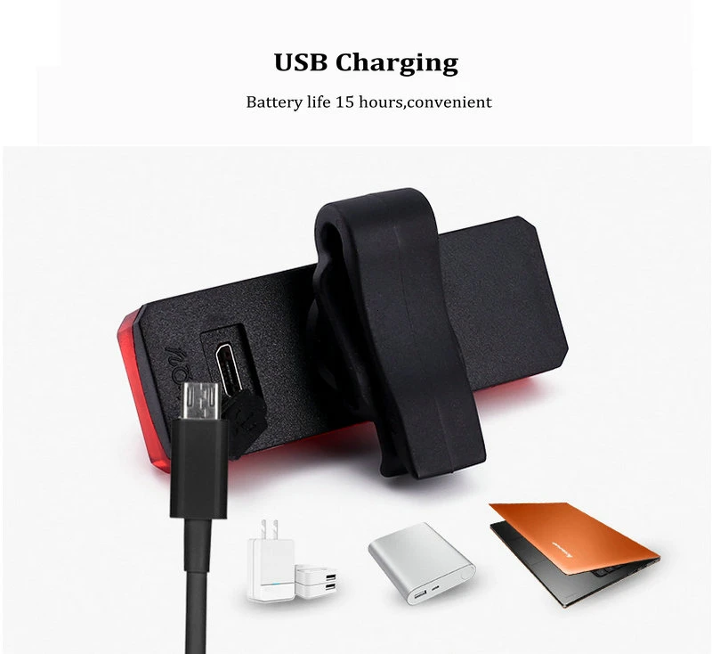 XC USHIO 5 Led Bicycle Taillight USB Charging 70 Lumen Waterproof 5 Modes Safety Warning Cycling Light MTB Road Bike Back Lamp (23)