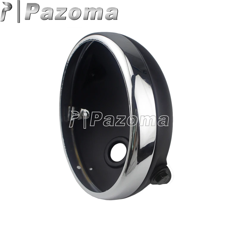 matte black chrome 7 дюймов корпус фары мотоцикла " мотоцикл светодиодные фары корпус ковша отделка кольцо для Harley Honda Yamaha YBR125 YBR 125 - Цвет: matte black chrome