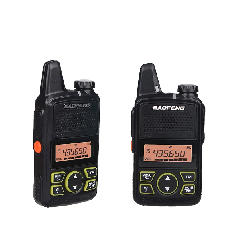 2 шт. мини рация Baofeng BF T1 LCD UHF 400 470MHz 1500mAh 20 каналов FM портативный двухсторонний