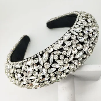 

Personality dance show catwalk color rhinestones wild geometric headband New Baroque exaggerated fashion temperament headband