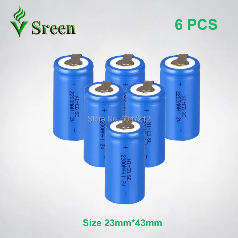 

SC 2200mAh 1.2V NI-CD Rechargeable Battery Cell with Nickel Sheet DIY to Subc Electronic Accumulator Rechargeable Battery Packs