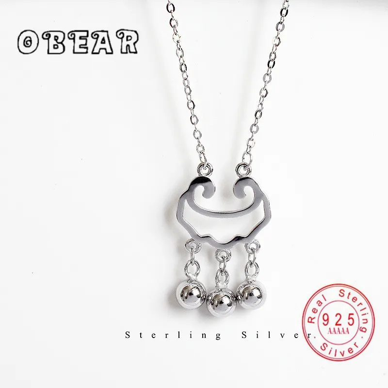 OBEAR серебряные бусины 925 пробы ожерелья с замком подвески для женщин Чокеры