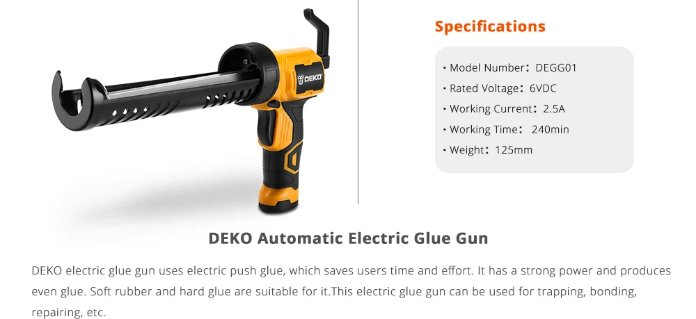 DEKO автоматический Электрический клеевой пистолет термоплавкий Многофункциональный Электрический Клей под давлением для шитья швов герметик водонепроницаемый клей
