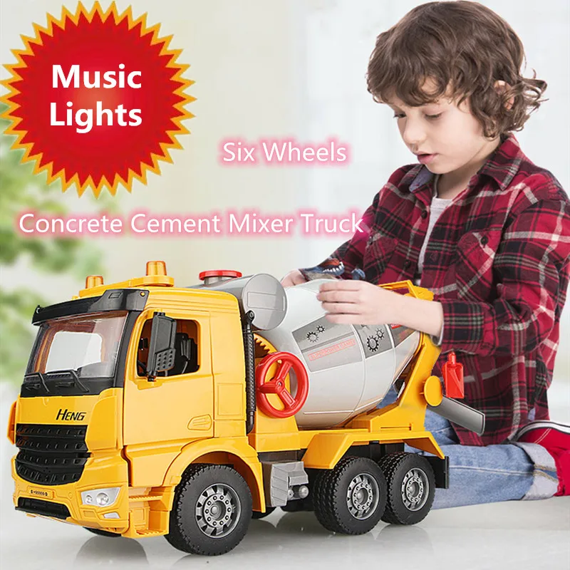 Kids 17-piece CONSTRUCTION SET Light+Sound Dump Truck Cement Mixer ROCK LAUNCHER 