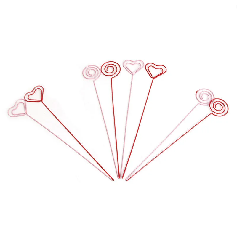 

10 Pcs Metal Wedding Place Card Holder Romantic Heart Photo Clip Party Desktop Decoration Name Memo Table Number Stand Supplies