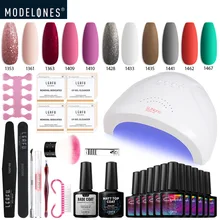 Modelones, 25 шт./лот, 48 Вт, светодиодная лампа Sunone, Гель-лак для ногтей, сделай сам, матовый эффект, УФ-Гель-лак, наборы, впитывающий слой, топ, набор гелей