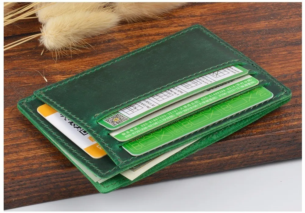 Новое поступление мужской кредитный ID держатель для карт s винтажный дизайн натуральная кожа держатель для банковской кредитной карты бизнес унисекс тонкий кошелек