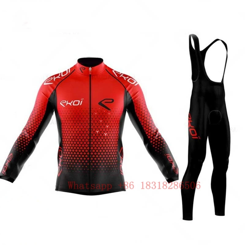 ekoi men cycling suit bike clothes triathlon thereal fleece cycling clothing winter cycling equipment long sleeve sets keep warm