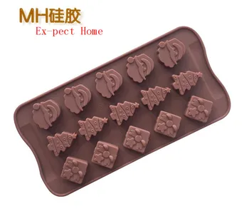 

by dhl 500pcs high quality Silicone cake molds, silicone molds snowman Christmas tree wand socks, chocolate molds, baking tools