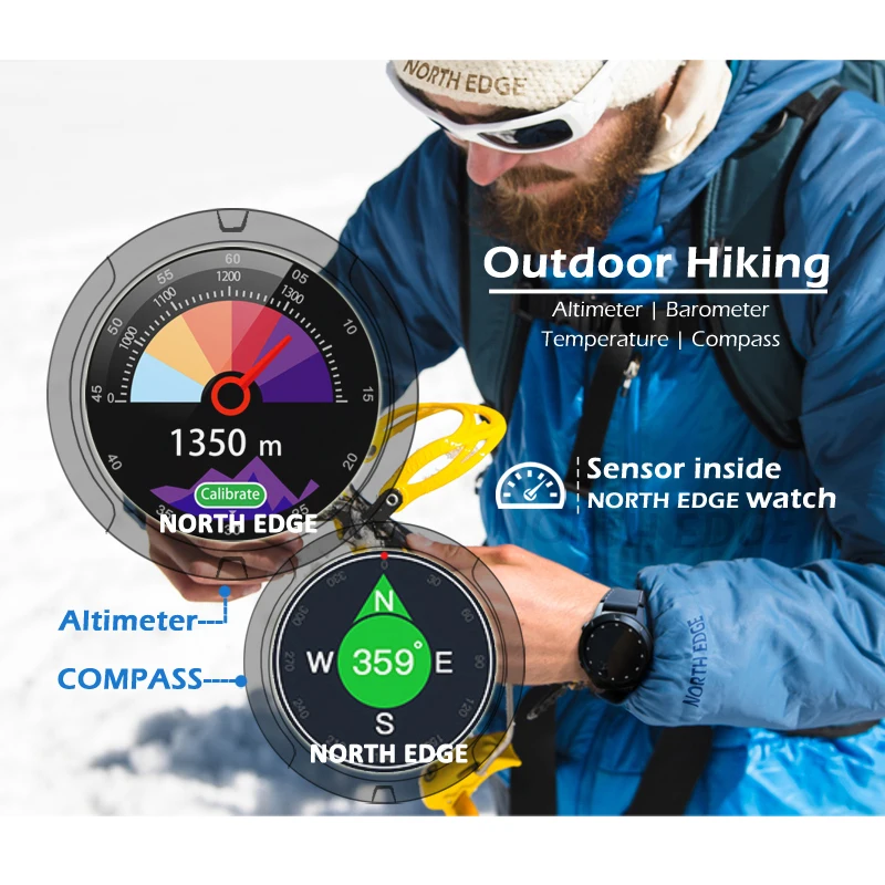 GPS Smart Watch Mens Digital Watch Heart Rate