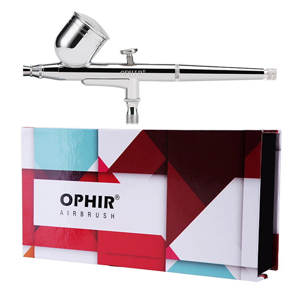 OPHIR – Kit de compresseur d'aérographe à double Action, ensemble de pulvérisation pour décoration de gâteau de loisir, tatouage temporaire, AC115 + 004A