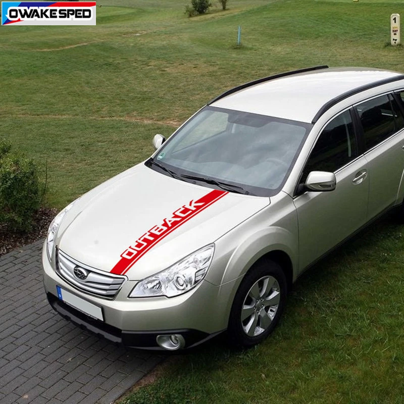 Racing Sport Stripes Car Bonnet Hood Sticker For Subaru-Outback Auto Engine Cover Decor Vinyl Decals Customized Accessories (2)