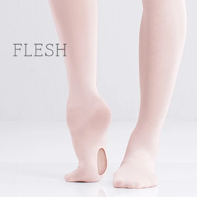 Ballet Tights With Hole 12 Pcs Wholesale Seamless Tigts Ballet Stockings Dance Pantyhose 60D Convertible Ballet Leggings 1 Pair Flesh