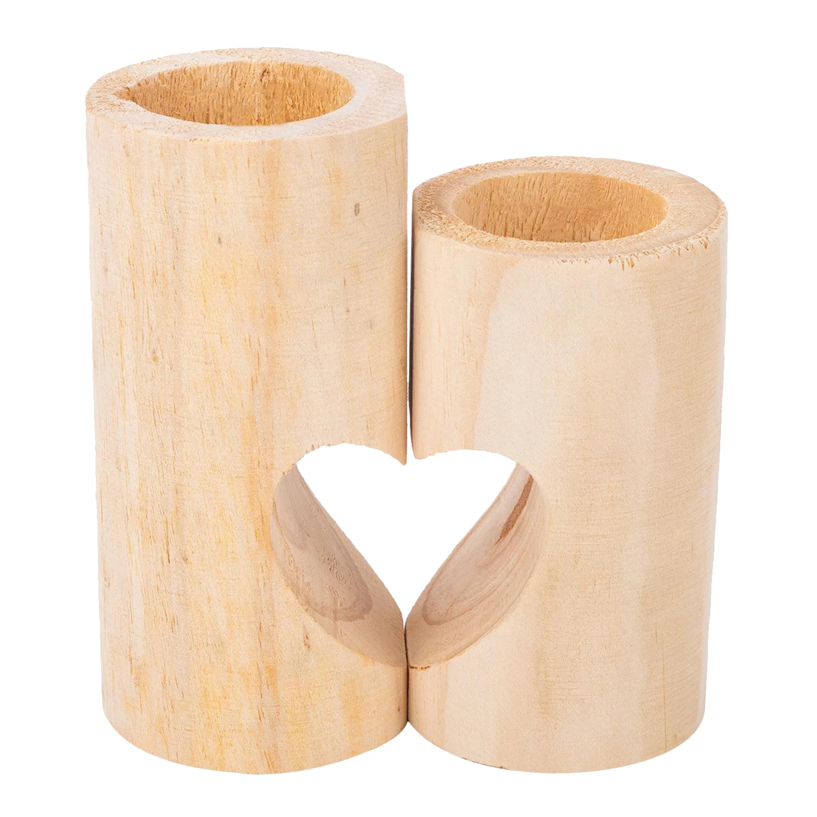 Wooden Candlestick Candelabra Hearted Shape Candle Holder for Wedding Party Decoration Candle Holders Home Decoration
