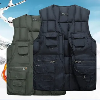 

Autumn and winter new dad loaded thick down cotton vest male middle-aged vest vest large size middle-aged men's vest