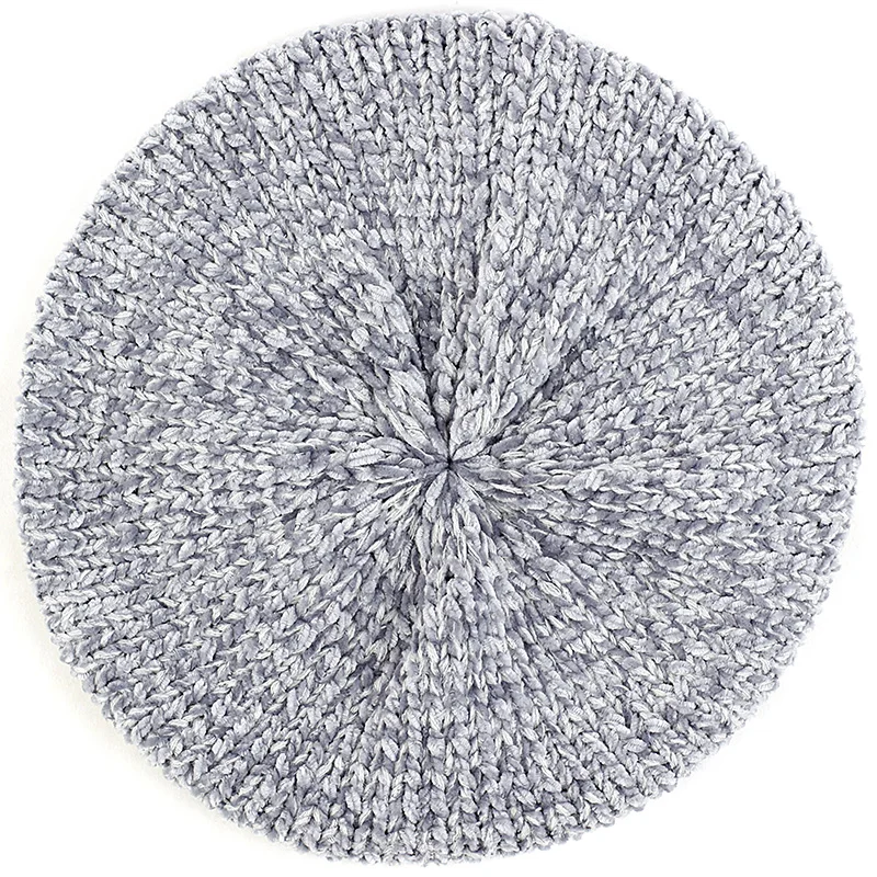 Geebro New Stylish Berets Chenille Material Winter Berets For Women Warm Knitted Hat Female Autumn Painter Caps Lady warm hats 5