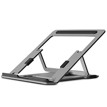 

Portable Height Adjustable Folding Laptop Stand,Aluminum Stand Compatible with Pro/Air Any Laptops(Dark Gray)