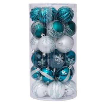

30Pcs Transparent Plastic Ball Ornaments Color Christmas Balls Christmas Decorations for Home Christmas Tree Pendant