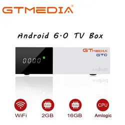 FREESAT GTC Android 6,0 Smart tv BOX S905D 2G DDR3 16G EMMC ROM спутниковый ТВ приемник 4K 3D H.265 Wifi медиаплеер play store