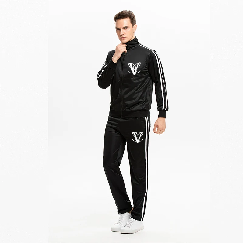

2019 hot brand men's autumn sportswear suit windproof sports suit 2 sets / set of casual fashion jacket + sports pants sport