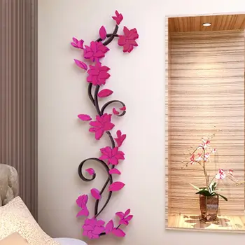 

Vinyl Tree Of Life 3D Flower Wall Sticker Art Mural Home Decor Vase Removable Bedroom Living Room Decoration Wall Stickers
