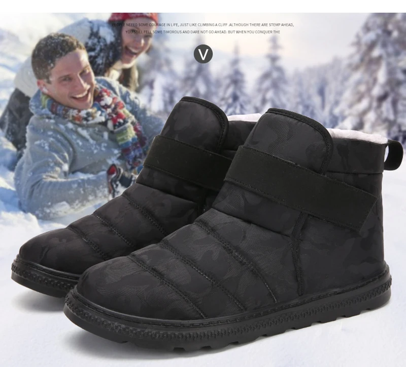 Men Shoes Winter Boots For Men Footwear Non-Slip Waterproof Warm Fur Ankle Snow Boots Men Winter Shoes Chaussure Homme