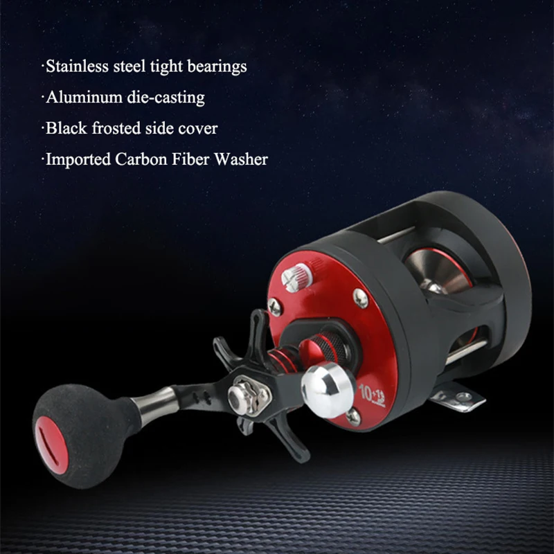

10+1 BB 5.6:1 Drum Wheel Left Right Handed Fishing Reel with Line Counter High Strength Full Metal Drum Reel Fishing Tackle
