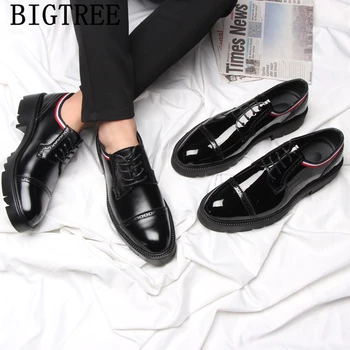 

Patent Leather Shoes Black Men Italian Shoes For Men Business Shoes Men Oxford Leather Wedding Dress 2020 Scarpe Classiche Uomo