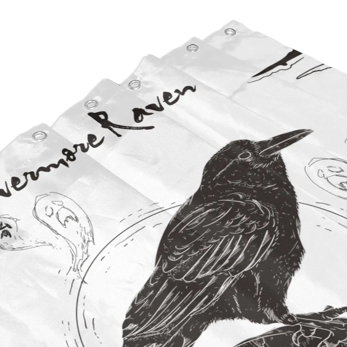 Очаровательные домашние Nevermore Ворон черная птица зловещие аксессуары для хеллоуина пластиковые занавески для душа 66x72 в индивидуальные для ванны водонепроницаемый из полиэстера