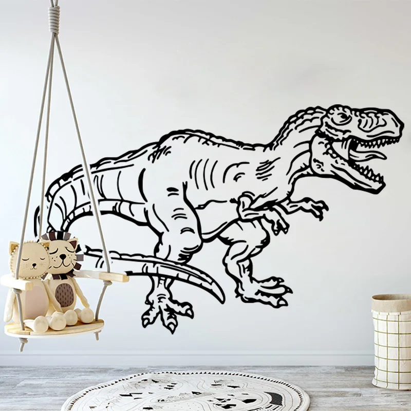 Grande T-Rex Dinosauro Animale Adesivo Da Parete Jurassic Park Dino Jungle Wildlife Adventure Wall Decal Camera Dei Bambini Camera Da Letto Decorazion