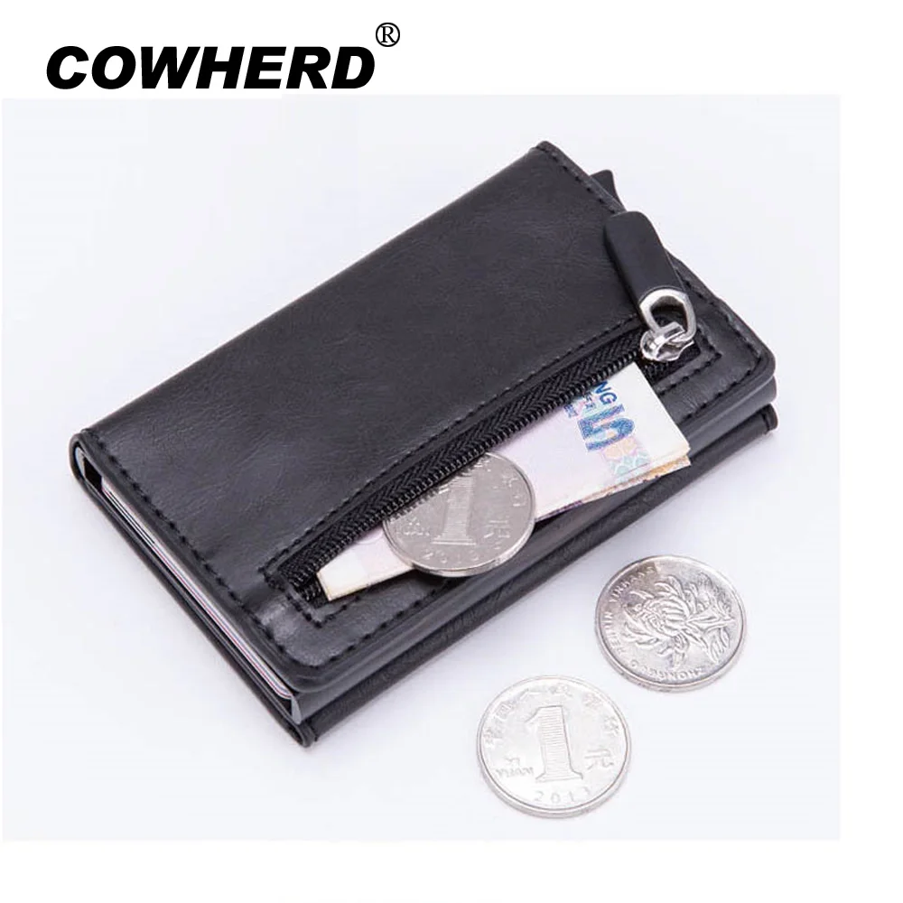 

Men Smart Wallet Vintage PU Leather Coin Purses Magnetic Closing Card Holder Casual Money Bag RFID Blocking Card Wallet