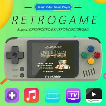 

Powkiddy Q70 Retro Game Console 2.4Inch Sreen Open System Video Handheld GBA/SFC/MD/FC/PS Retro Games