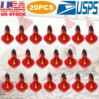 

20PC Export Poultry Drinker Red Bird Drinking Bowl Poultry Farm Animal Supplies