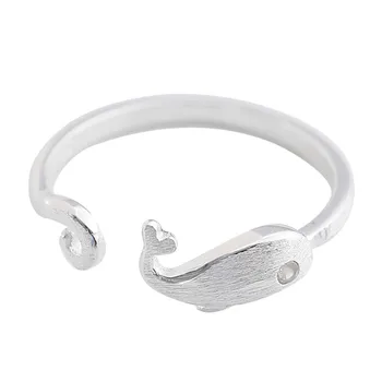 

Punk 925 Sterling Silver Fish Finger Rings For Women Antique Ring Christmas Gifts Jewelry