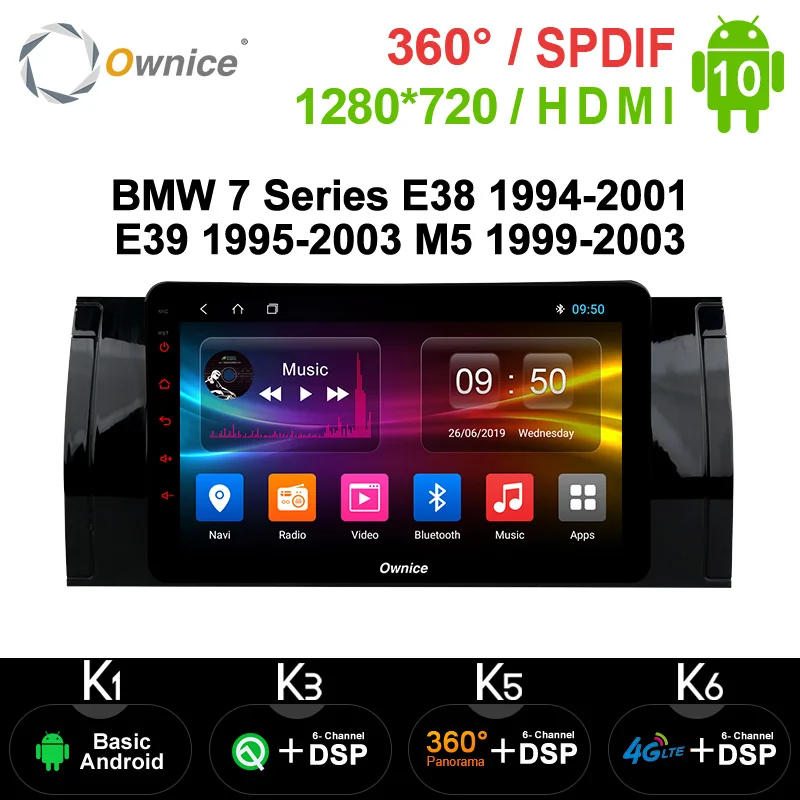 DVD плеер Ownice Android 10 0 DSP SPDIF для BMW 7 серии E38 1994 2001 E39 1995 2003 M5 1999 GPS навигатор